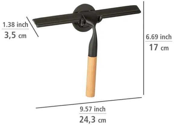 WENKO 24834100 - Racletă din bambus, 24,5 x 17 cm, inox/negru/maro