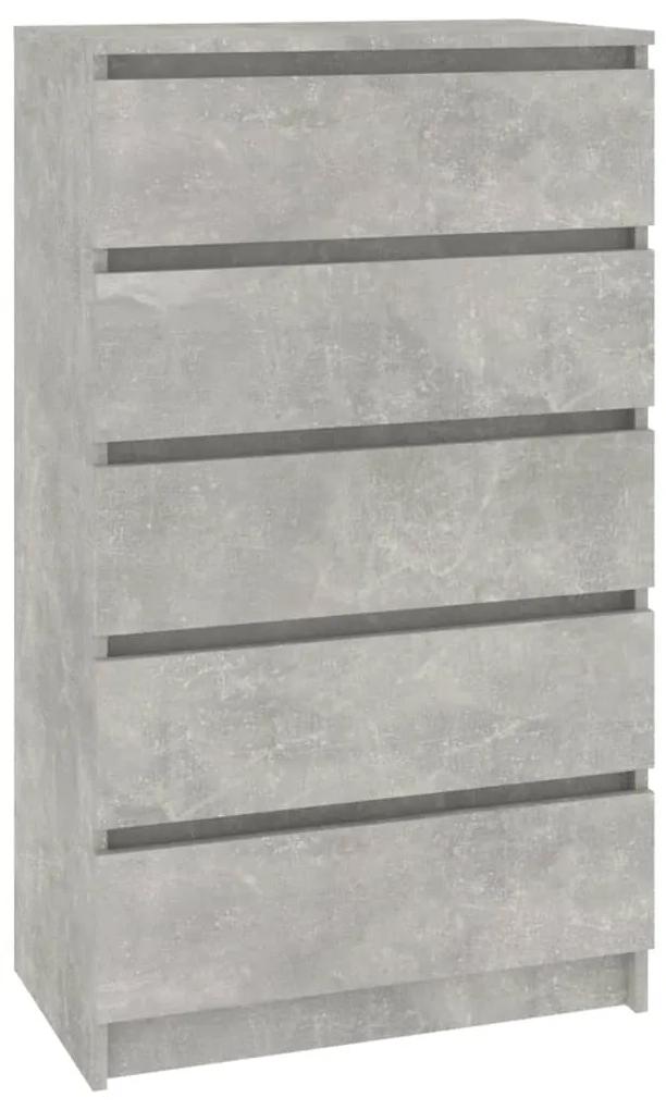 823020 vidaXL Dulap cu sertare, gri beton, 60x36x103 cm, lemn prelucrat