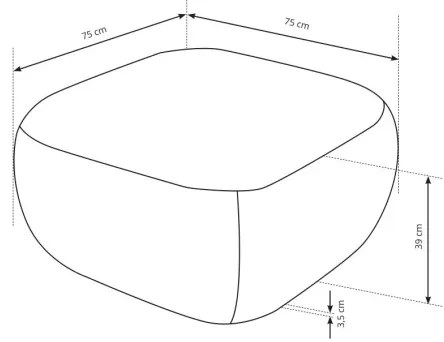 Taburet OLBIA, 75x75 cm, bej