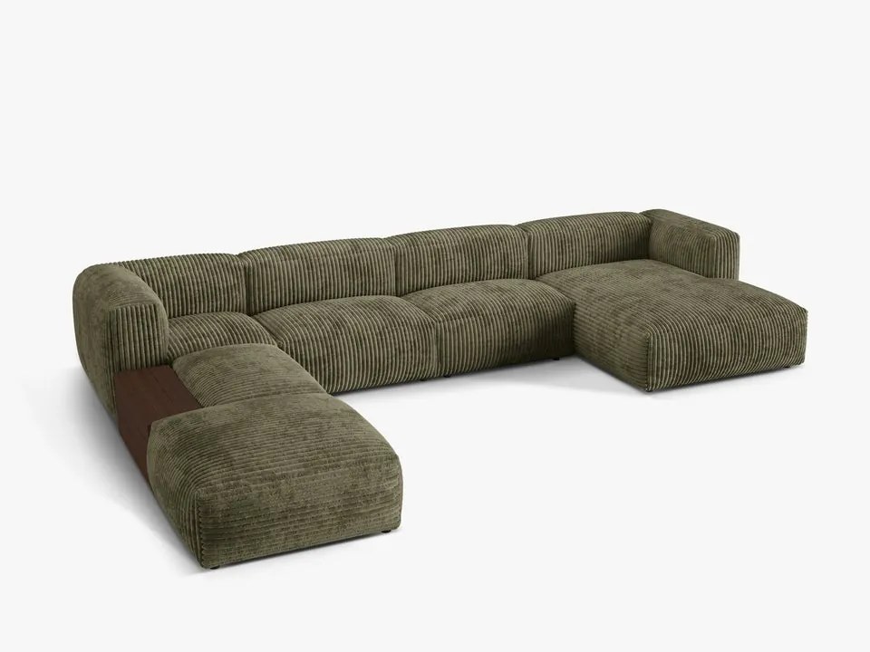 Coltar modular Martina corduroy Tilia L406 cm + masuta de cafea