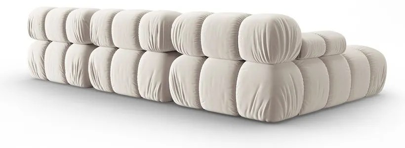 Colțar modular bej cu tapițerie din catifea (cu colț pe partea stângă ) Bellis – Micadoni