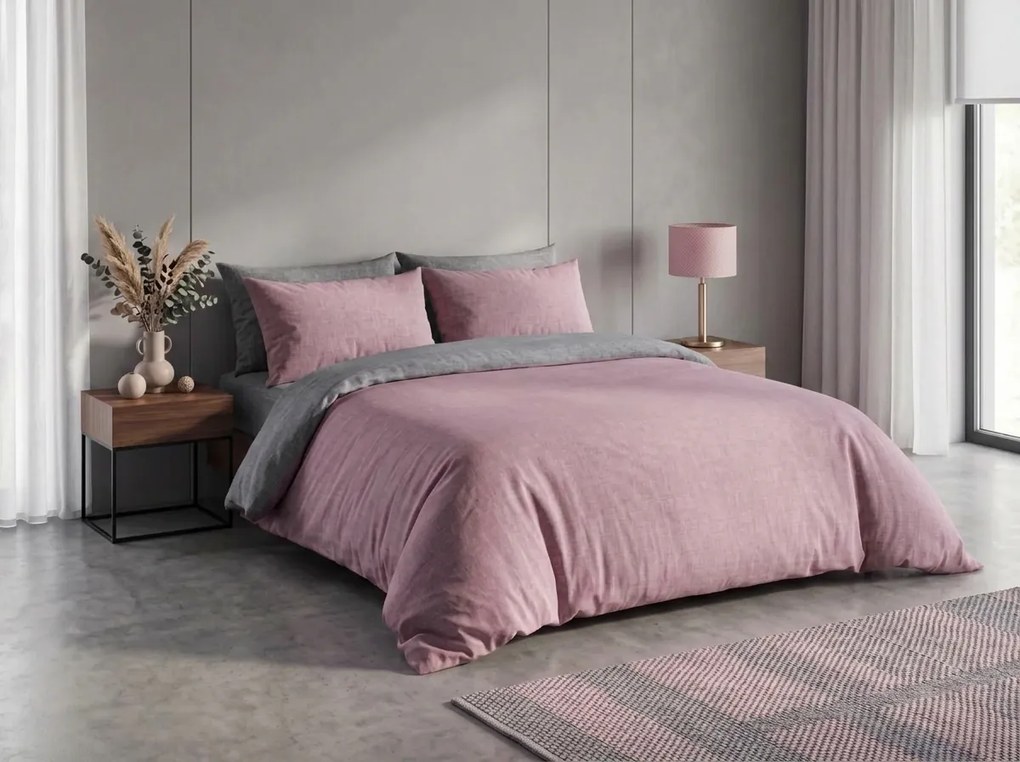 Lenjerie de pat din bumbac VELORIA roz Dimensiune lenjerie de pat: 70 x 80 cm | 140 x 200 cm