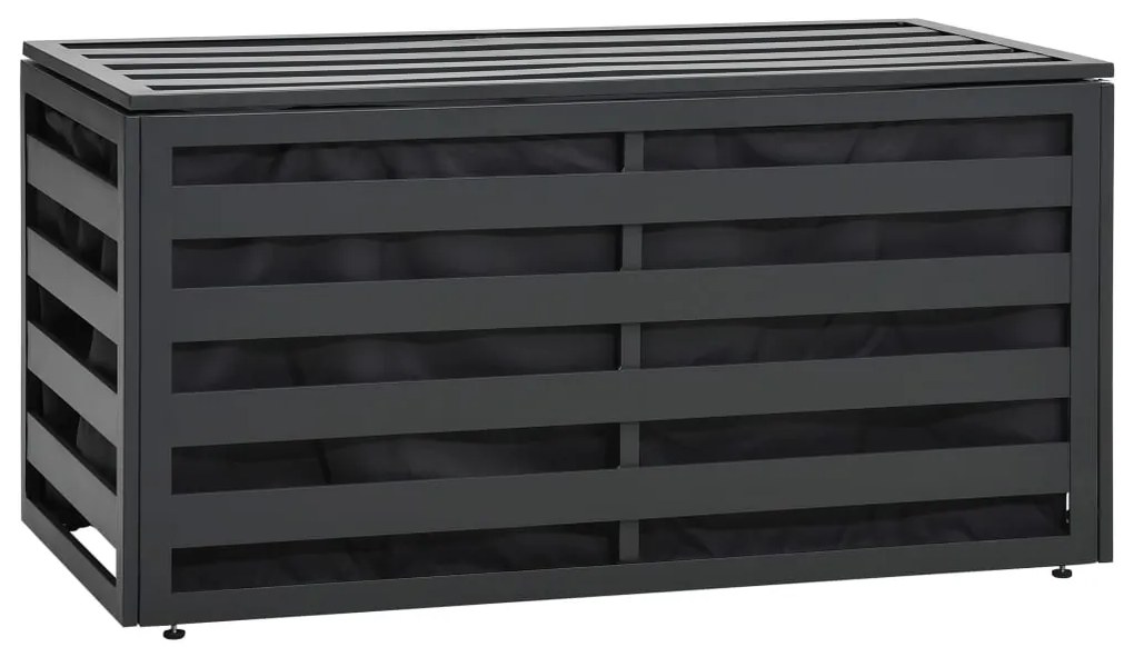 49247 vidaXL Ladă de depozitare grădină, antracit, 100x50x50 cm, aluminiu