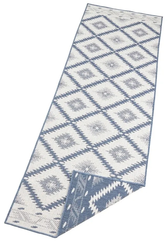 Covor adecvat pentru exterior NORTHRUGS Malibu, 80 x 250 cm, albastru-crem