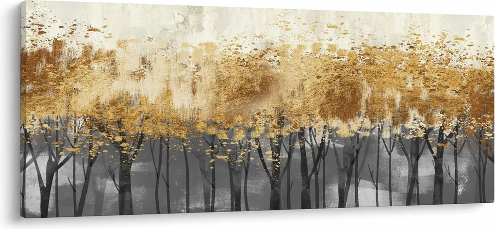 Tablou - Copaci aurii (120x50 cm)