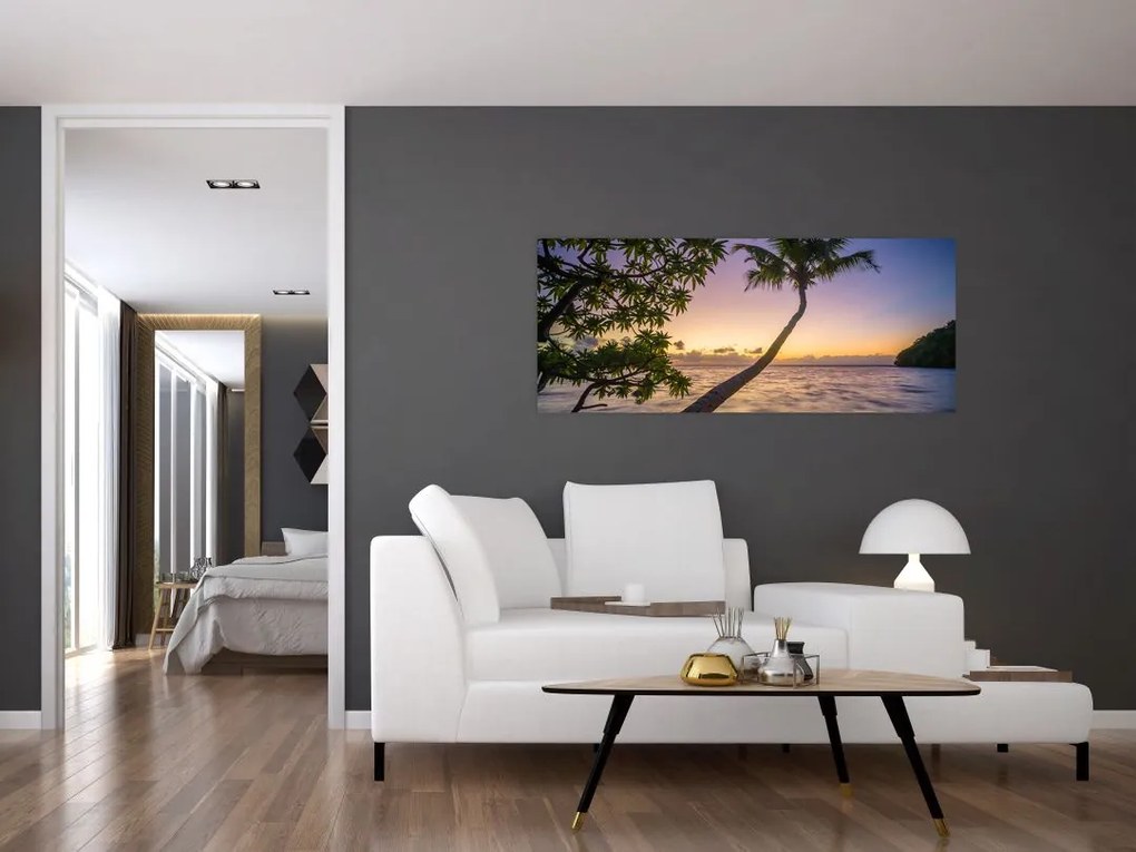 Tablou cu palmier pe plajă (120x50 cm)