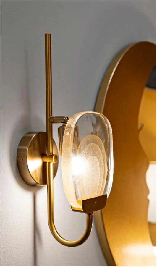 Aplică de perete aurie din sticlă Softy – Mauro Ferretti
