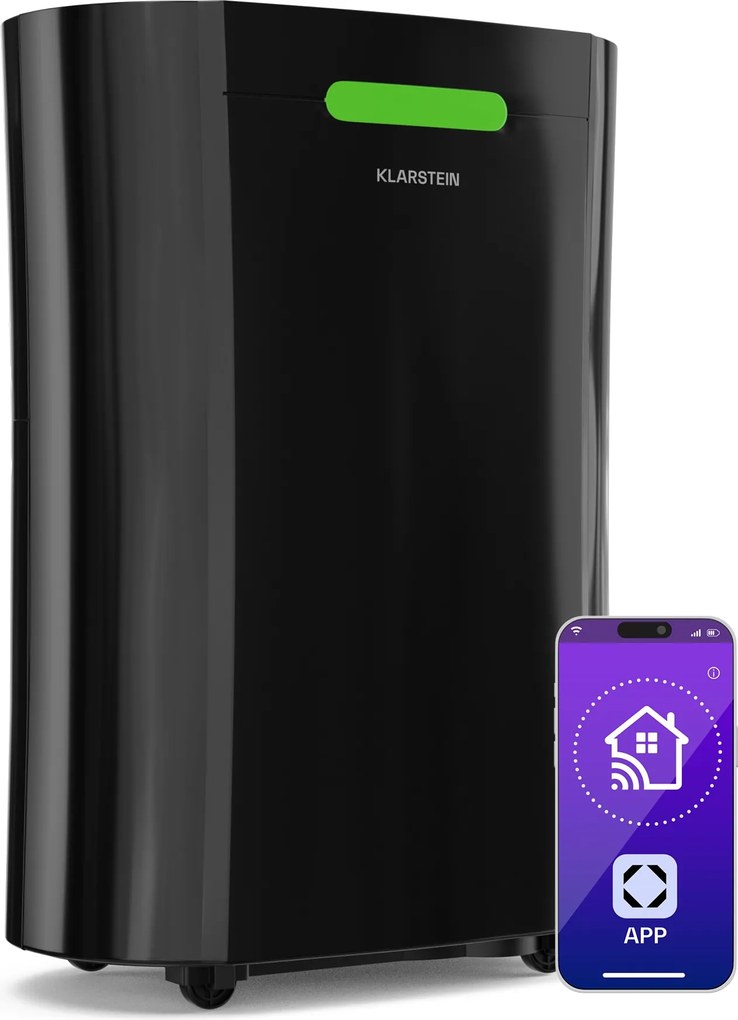 Klarstein AeroDry Smart 12 dezumidificator, 12 l/zi, 25-30 m², senzor de umiditate, app control, 135 m³/h