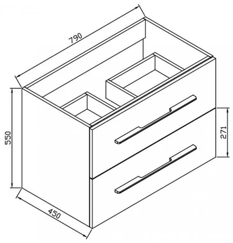 Mobilier complet de baie Nina 80