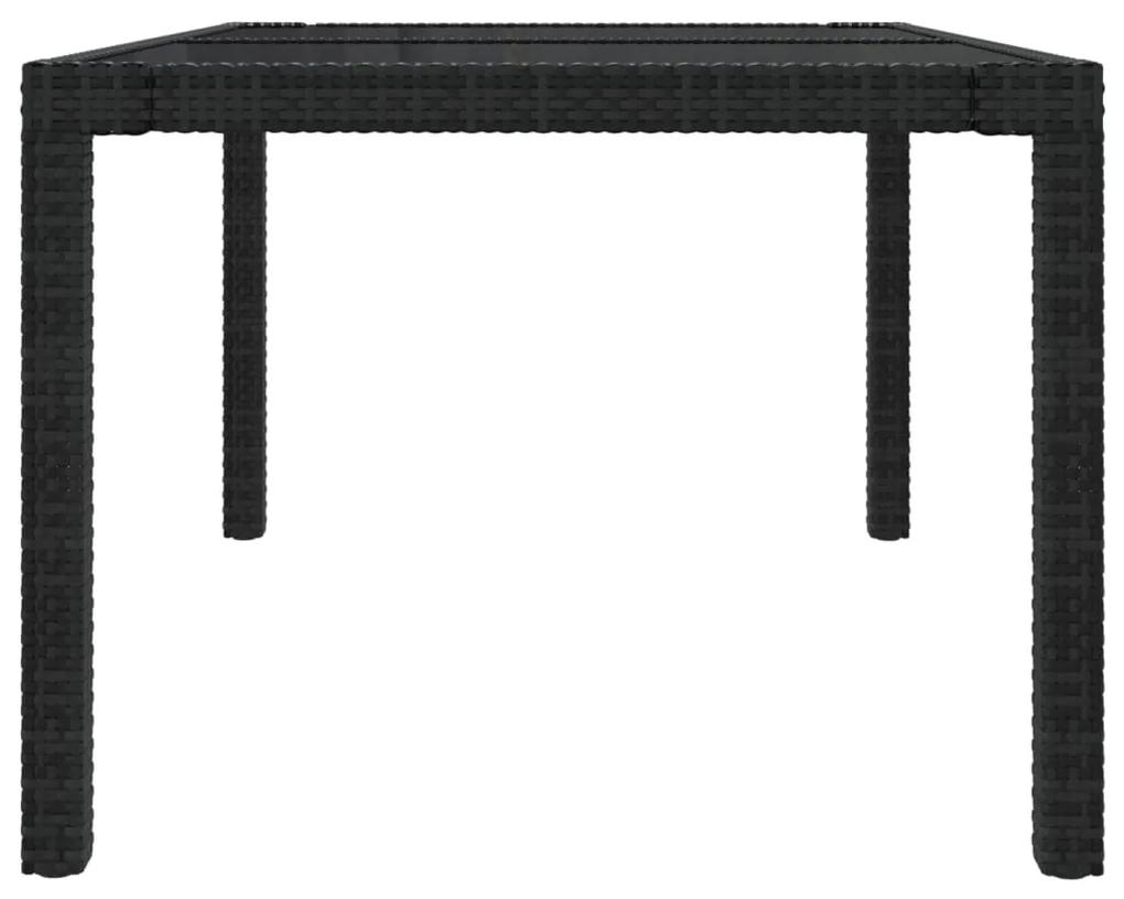 Set mobilier de exterior cu perne, 5 piese, negru, poliratan Lungime masa 150 cm, 5