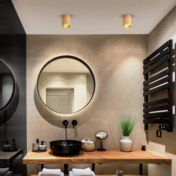 Brilagi - Spot LED RGBW cu dimmer TRINE 1xGU10/30W/230V, finisaj stejar