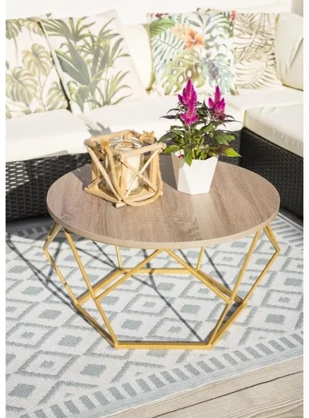 Măsuță de cafea DIAMOND 40x70 cm aurie/maro