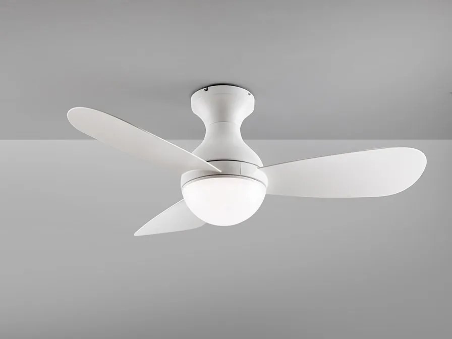 Lustra cu Ventilator, iluminat LED si telecomanda, Vito alb