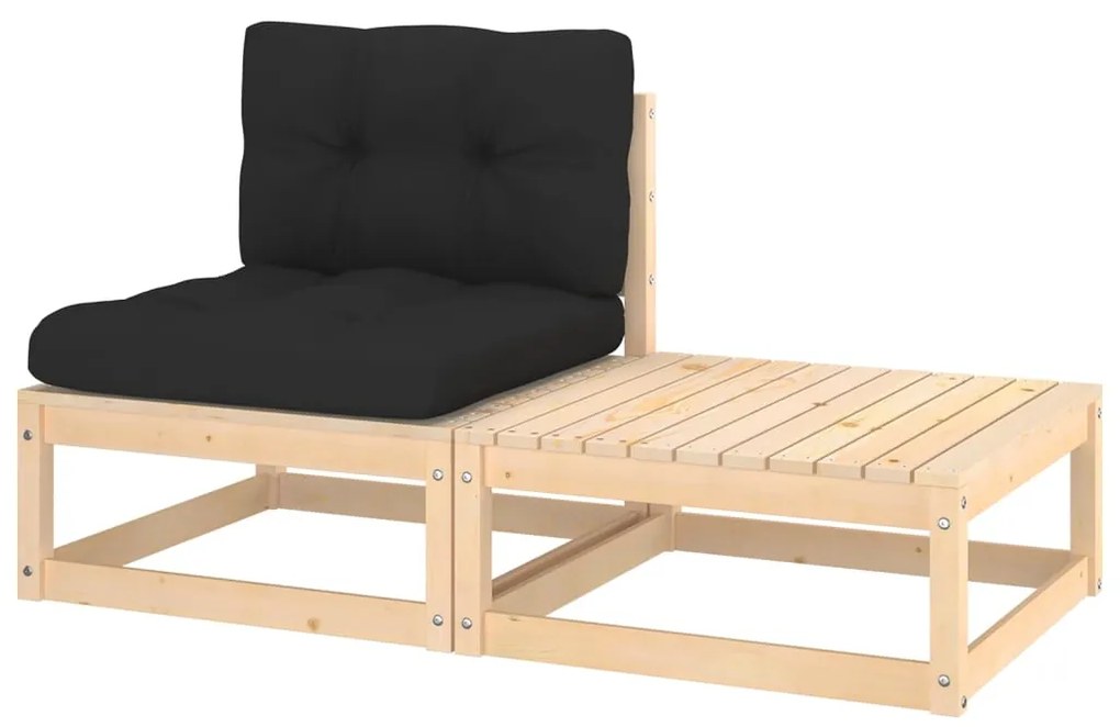 vidaXL Set mobilier de grădină cu perne, 2 piese, lemn masiv de pin