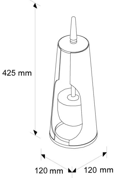 Perie de toaleta cu suport din aluminiu, alba