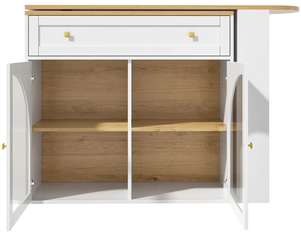 Masă de bar extensibilă cu spațiu de depozitare, Alb | Aosom Romania