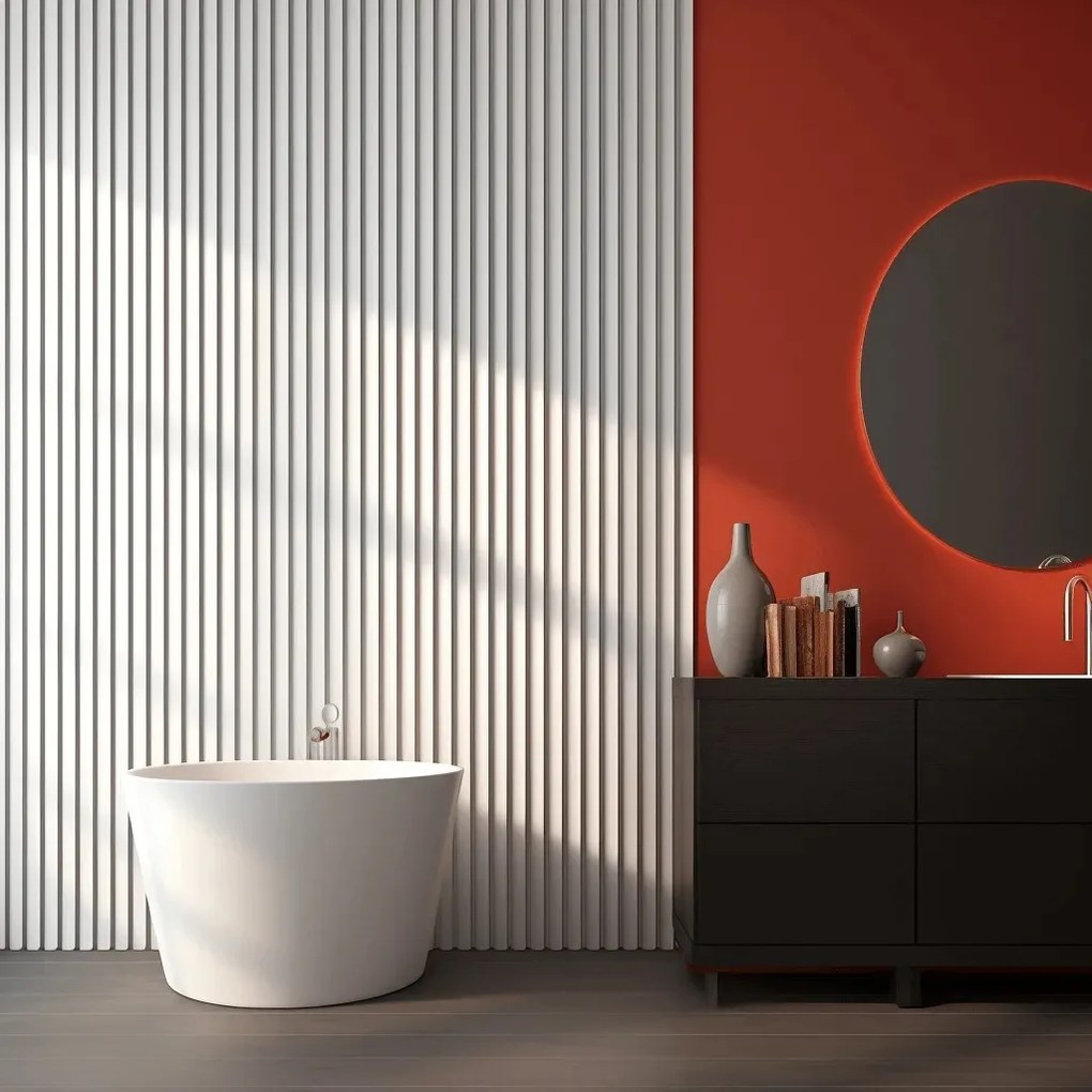 Panou riflaj decorativ 3D din polimer rigid, model Dune - 13x1.2x250 cm