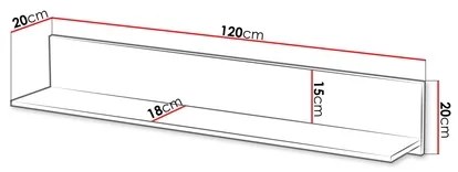 Raft de perete ARUBA 20x120 cm bej