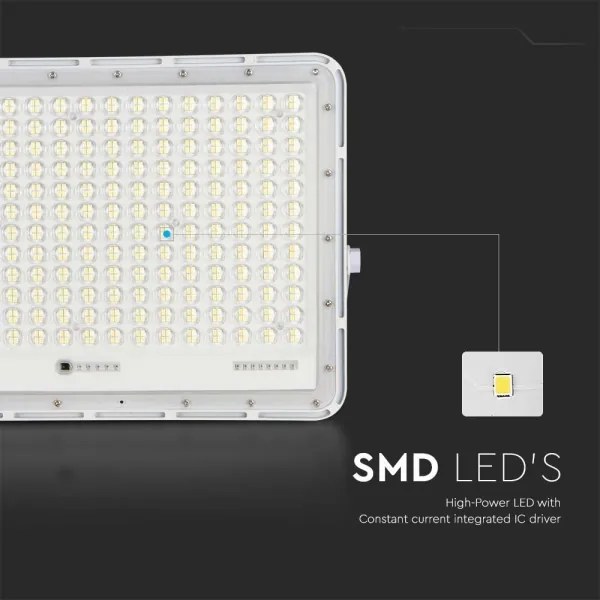Proiector LED solar de exterior LED/30W/3,2V 4000K alb + telecomandă