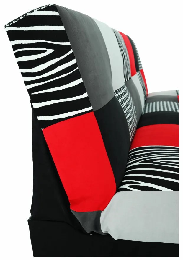 Canapea, textil roşu/gri/negru, ALABAMA