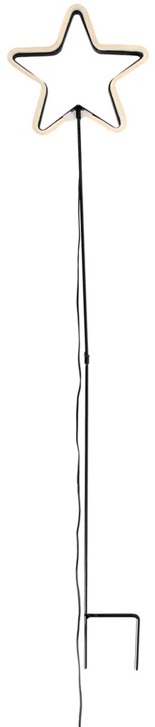 Spot de sol neon de Crăciun stea galbenă, incl. LED cu temporizator IP44 - Fura