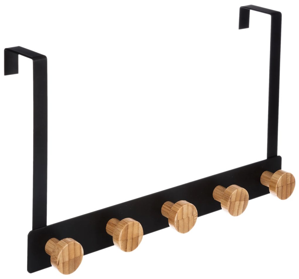 Cuier pentru usa din metal, cu 5 carlige, 33 cm