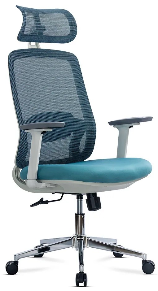 Scaun ergonomic OFF 403 bleu, brațe 3D și suport lombar reglabil