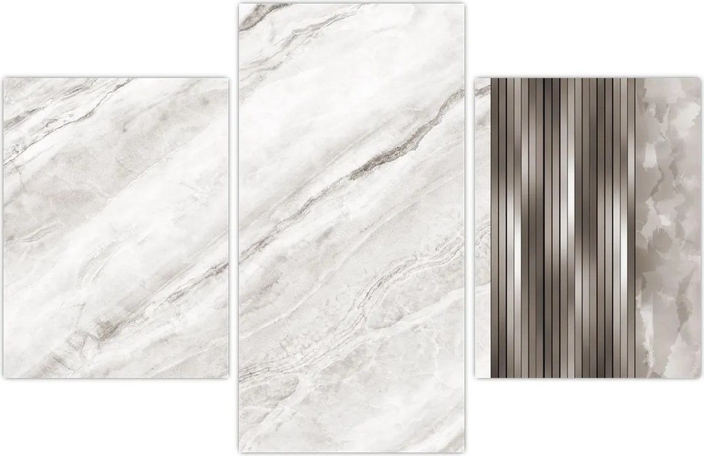 Tablou - Marmură cu linii argintii (90x60 cm)