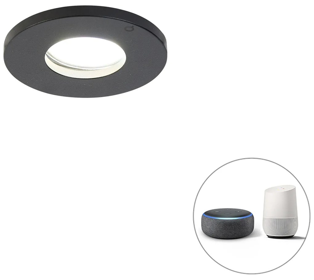 Spot integrat inteligent pentru baie negru incl. Wifi GU10 - Shed