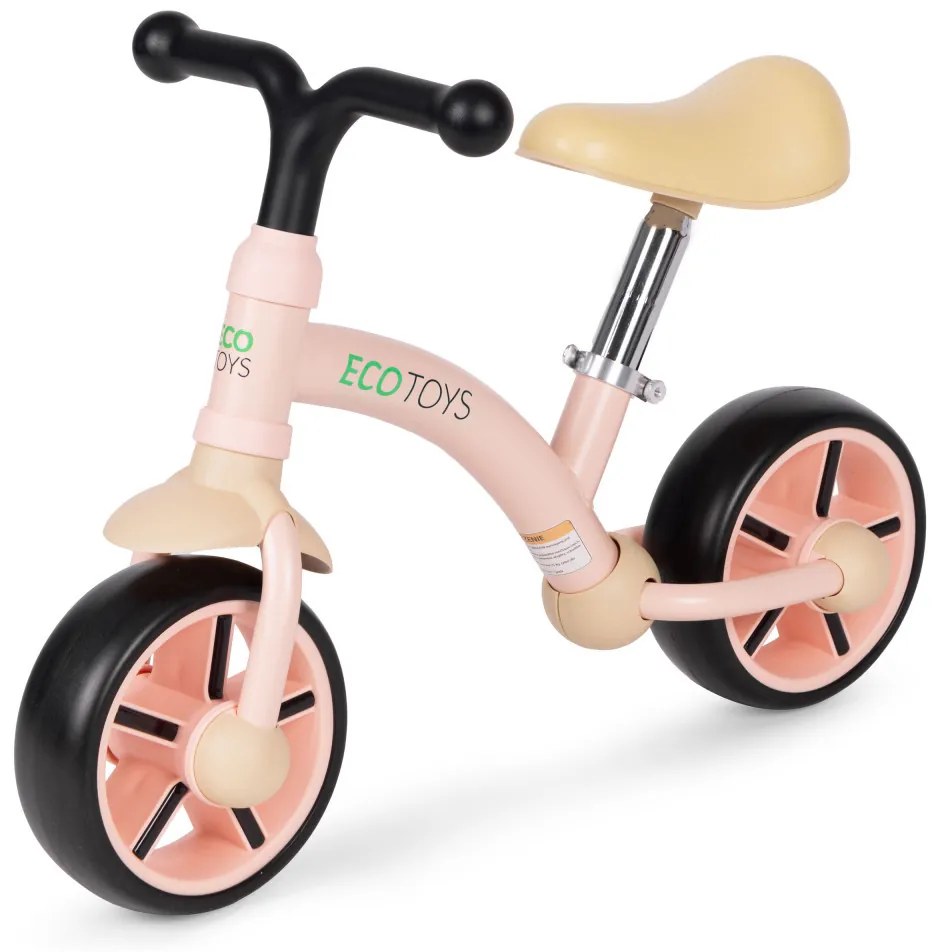 Bicicletă de jogging cu roți EVA și scaun reglabil roz