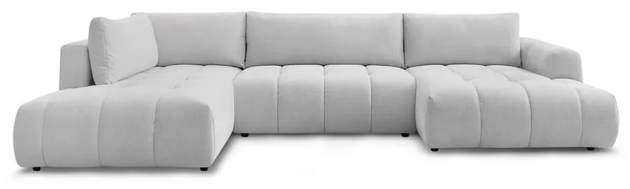 Colțar gri deschis extensibil/cu spațiu de depozitare (cu colț pe partea stângă/în formă de "U") Fuji – Bobochic Paris