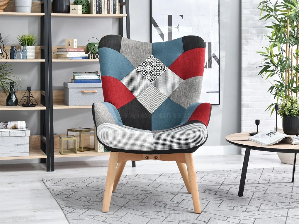 Fotoliu Nutri (patchwork + negru). 1110344