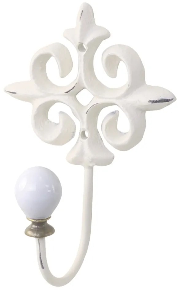 Cuier alb, simplu, din metal, pentru decor, Sun