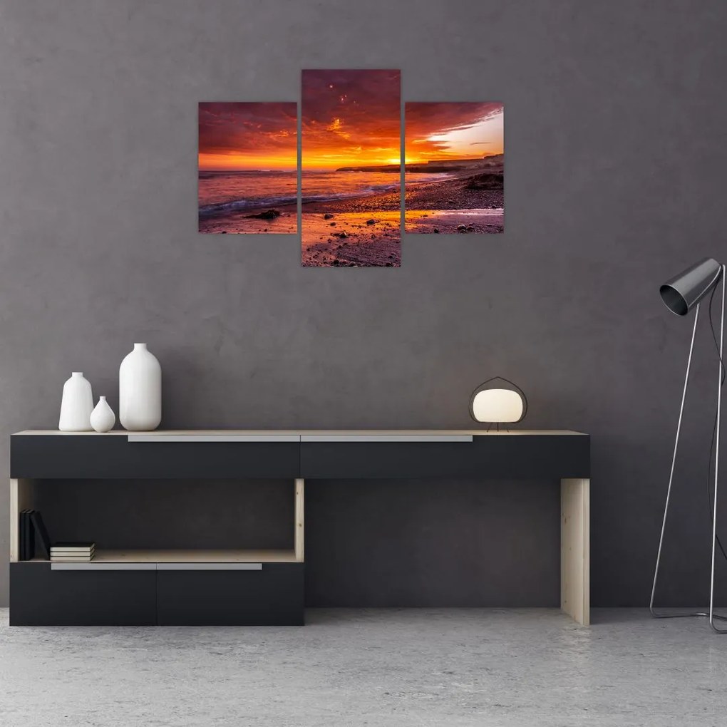 Tablou cu apus de soare la mare (90x60 cm)