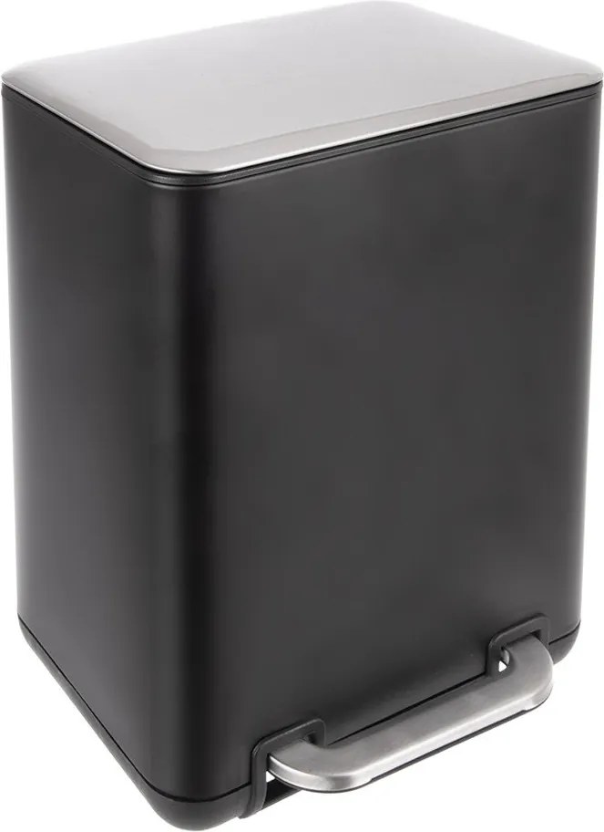 Coș de gunoi negru cu pedală din oțel inoxidabil 20 l Black – Orion