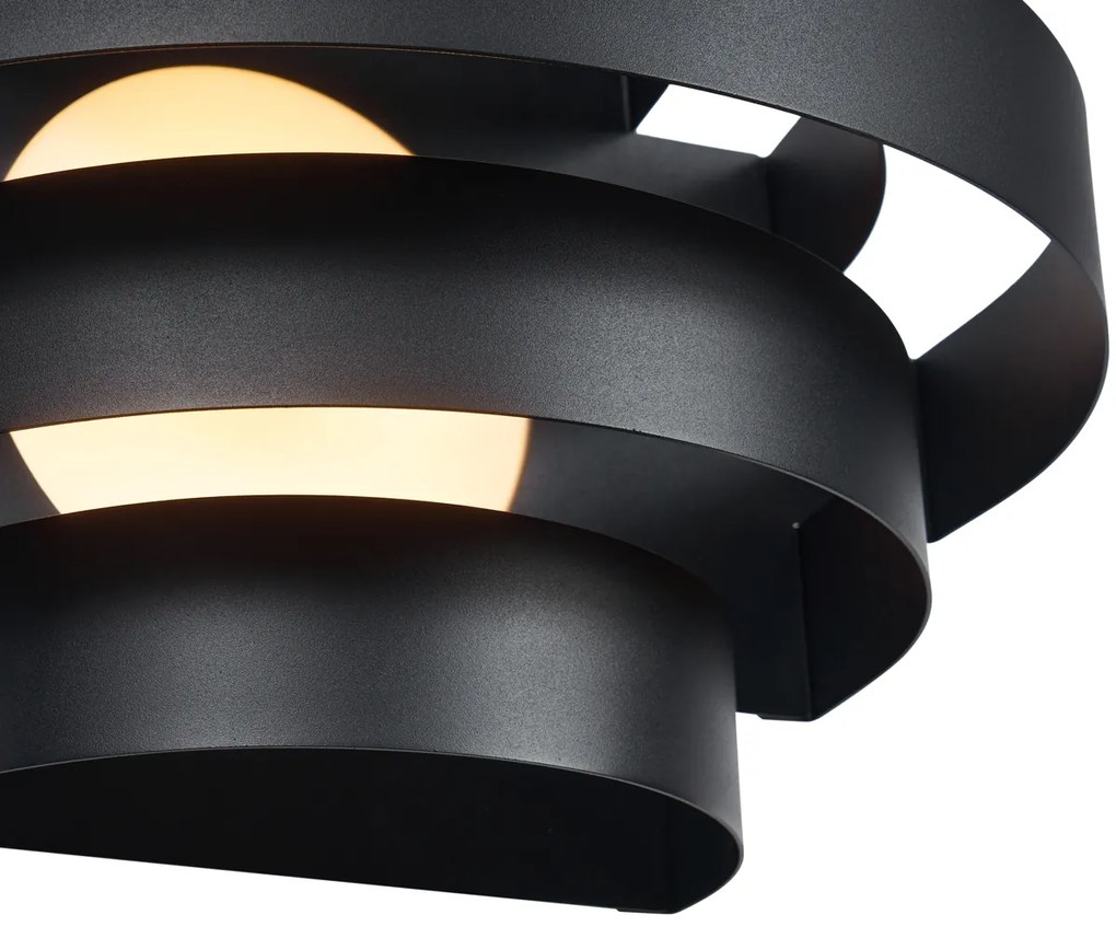Lampă de perete modernă neagră cu LED inclus, cu 3 trepte de intensitate luminoasă - Lines