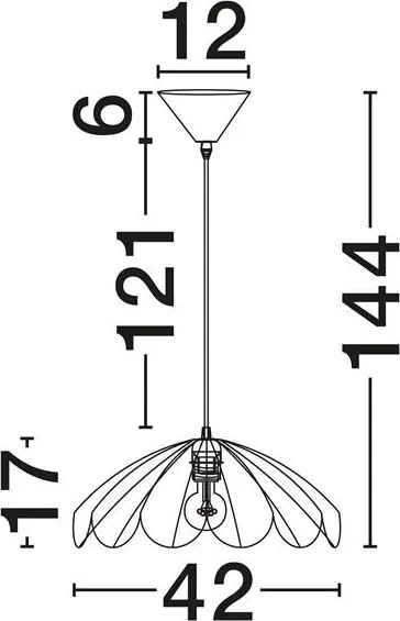 Lustra suspendata stil natural ratan negru FLARE