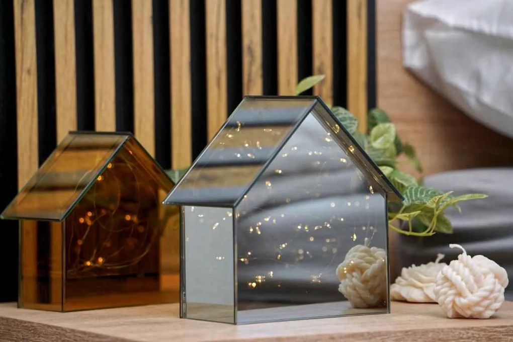 Casuta de sticla cu LED ELITE, gri - mai multe dimensiuni Marime: L