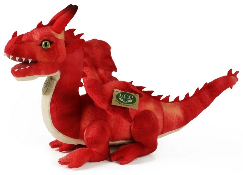 Rappa Dragon de pluș, 40 cm roșu ECO-FRIENDLY