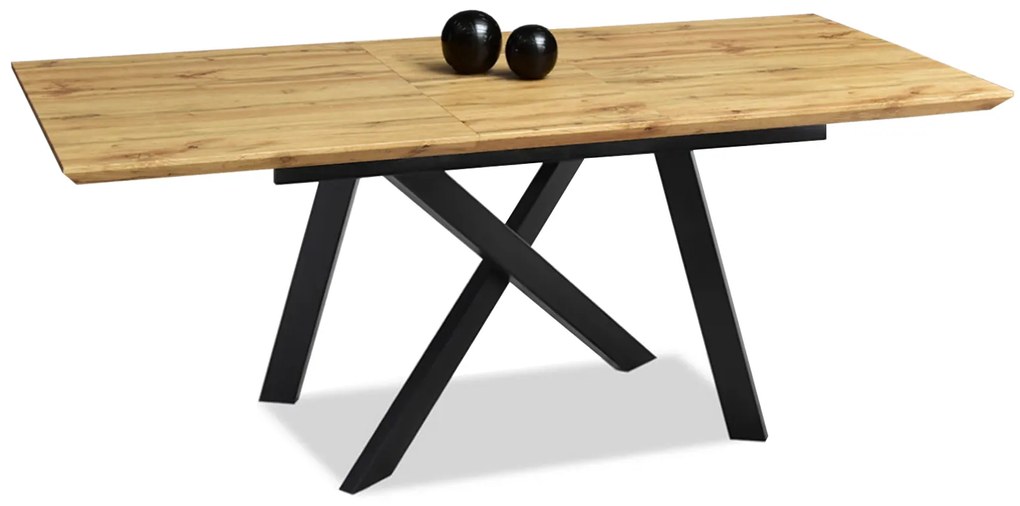Masă de sufragerie Timmy (stejar + negru). 1111781