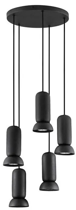 Lustra cu 5 pendule ceramica neagra PARLO