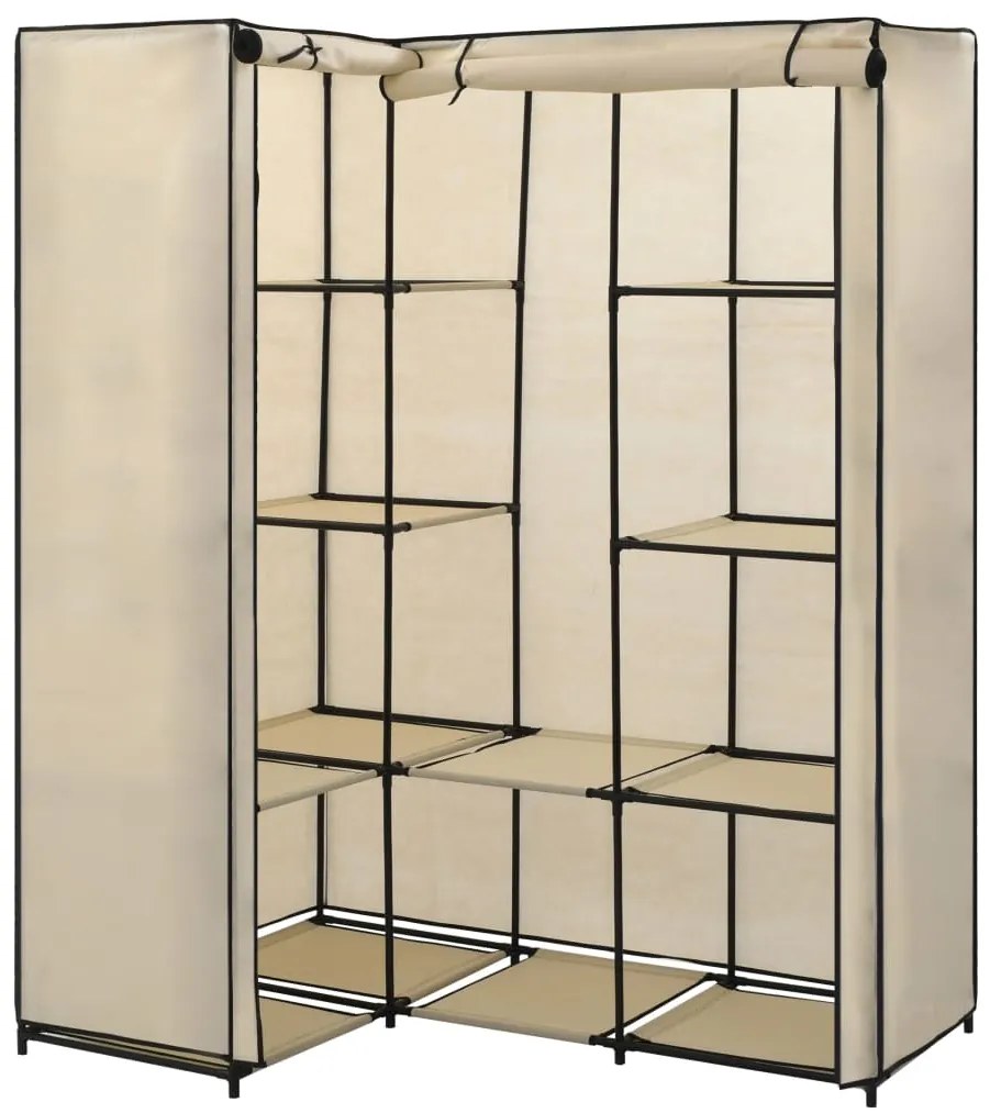 282451 vidaXL Șifonier de colț, crem, 130 x 87 x 169 cm