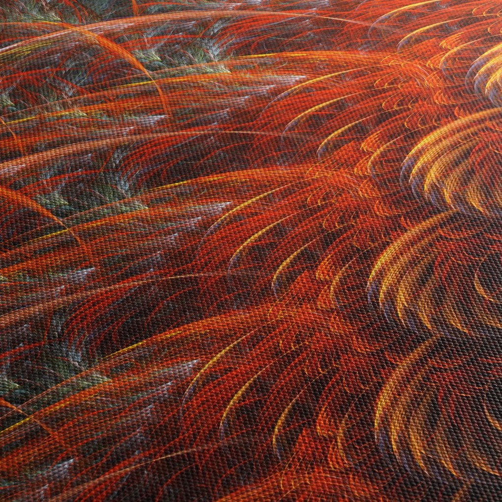 Tablou - Pene de imitație abstractă (cu ceas) (90x30 cm)