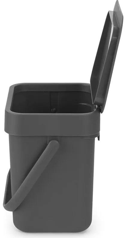 Cos de gunoi colectare selectiva Brabantia Sort&Go 1003230, 3 L, Maner, Gri închis