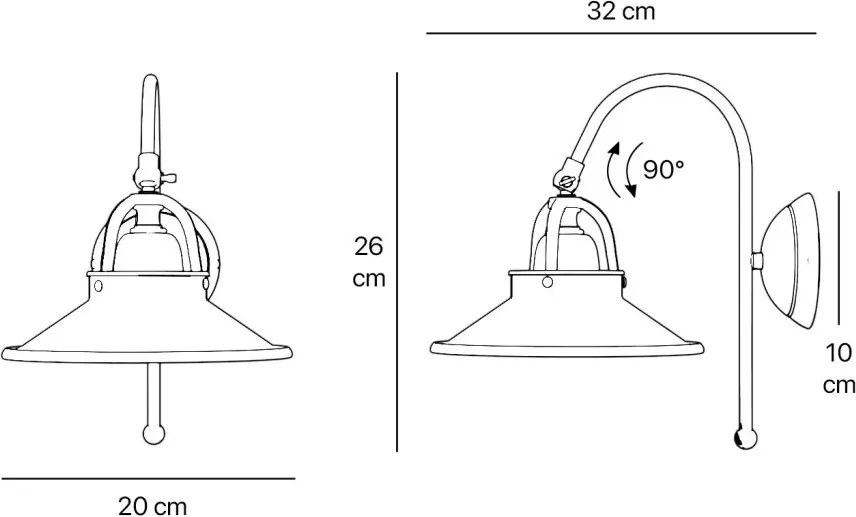 Aplica de perete stil industrial din alama personalizabila Alice