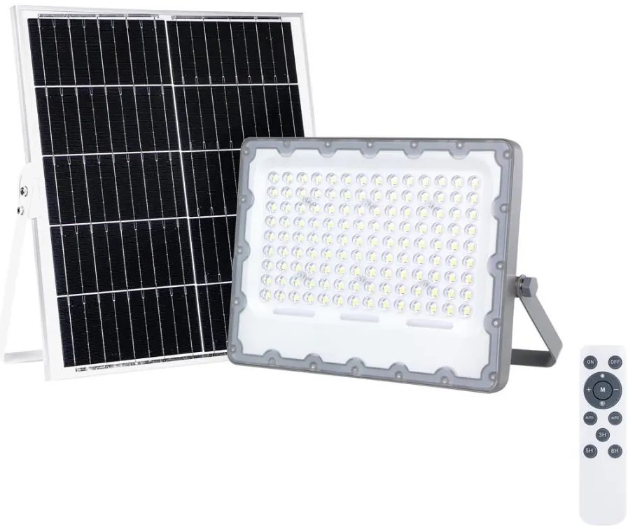 Proiector LED solar FOCUS 100W, 15000 mAh, 3,2V, 6000K, IP65 + telecomandă