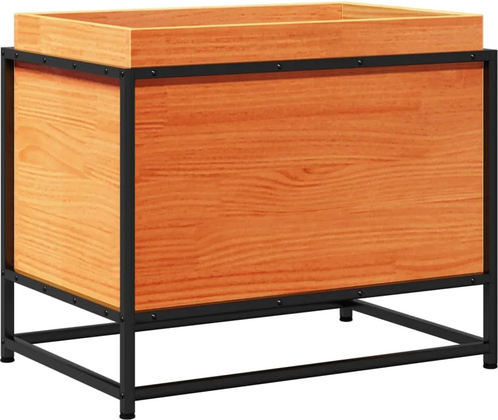 vidaXL Jardinieră grădină, maro ceruit, 60x40x50 cm, lemn masiv pin