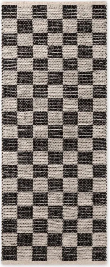 Covor tip traversă negru/crem reversibil/țesut manual din amestec de iută 80x200 cm Rex – Hanse Home