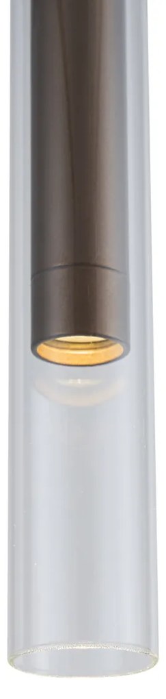 Spot modern bronz închis cu sticlă transparentă pentru sistem de șină monofazat - Slimline Loyce