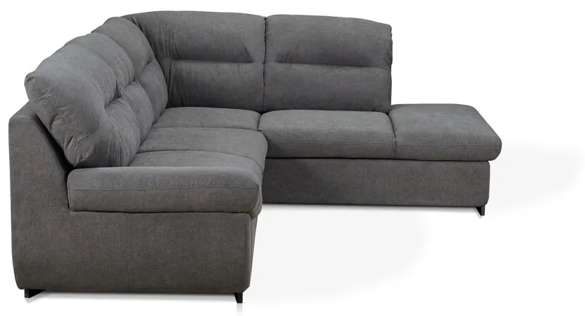 Coltar dreapta extensibil, Toronto, 218 x 262 x 94 cm, lada de depozitare, gri